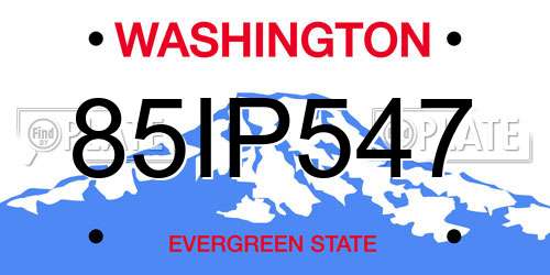 85IP547 Washington License Plate