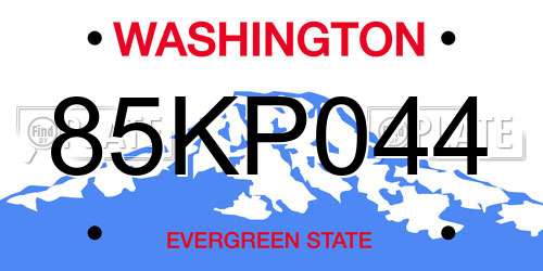 85KP044 Washington License Plate
