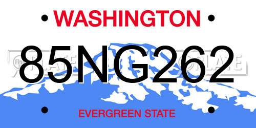 85NG262 Washington License Plate