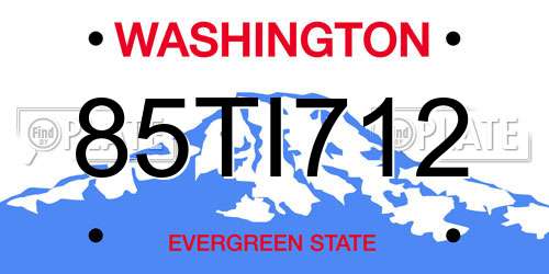 85TI712 Washington License Plate