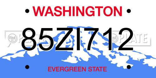 85ZI712 Washington License Plate