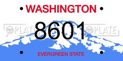8601 Washington License Plate