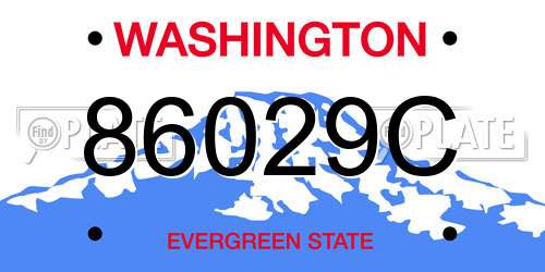 86029C Washington License Plate