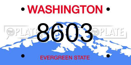 8603 Washington License Plate