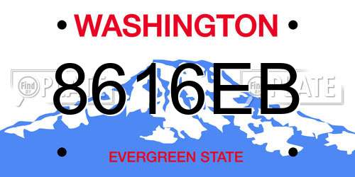 8616EB Washington License Plate