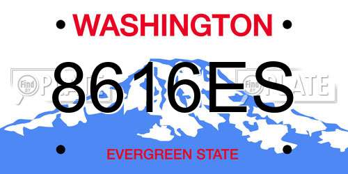 8616ES Washington License Plate