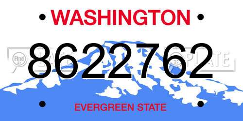 8622762 Washington License Plate