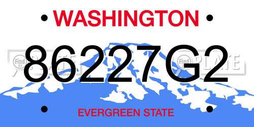 86227G2 Washington License Plate