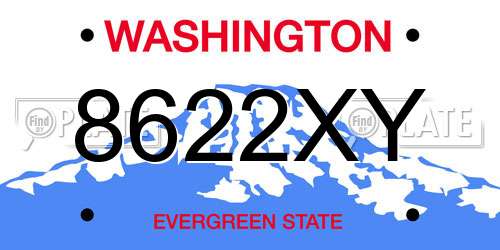 8622XY Washington License Plate