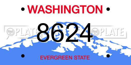 8624 Washington License Plate