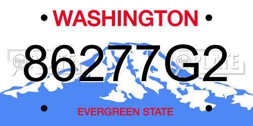 86277G2 Washington License Plate