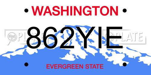 862YIE Washington License Plate