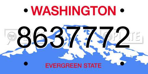 8637772 Washington License Plate