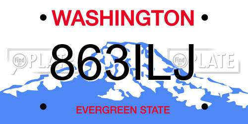 863ILJ Washington License Plate