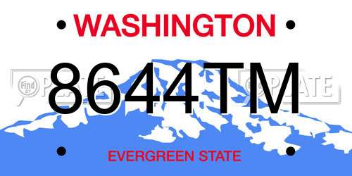8644TM Washington License Plate
