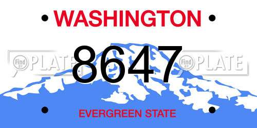 8647 Washington License Plate