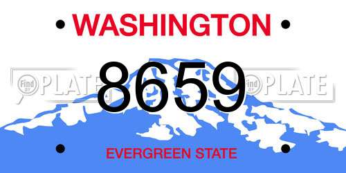 8659 Washington License Plate