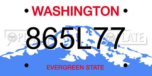 865L77 Washington License Plate