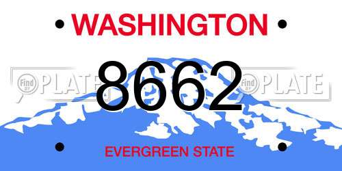 8662 Washington License Plate