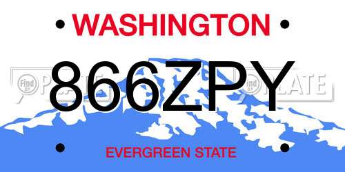 866ZPY Washington License Plate