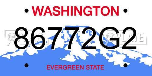 86772G2 Washington License Plate