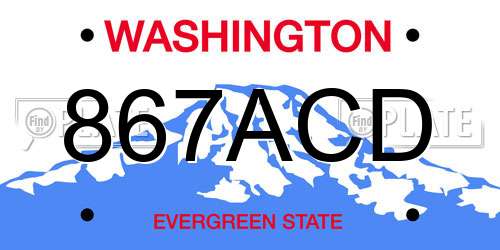 867ACD Washington License Plate