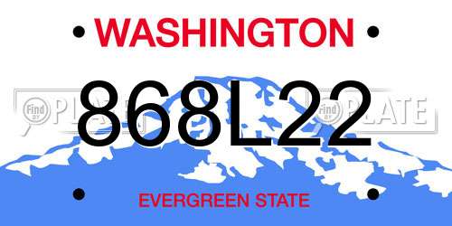 868L22 Washington License Plate