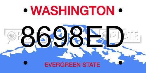 8698ED Washington License Plate
