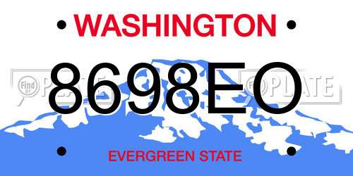 8698EO Washington License Plate
