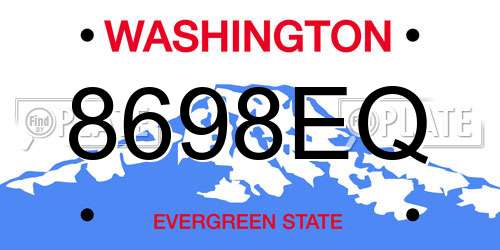 8698EQ Washington License Plate