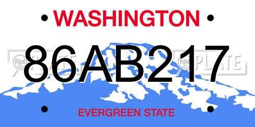 86AB217 Washington License Plate