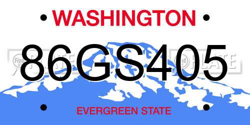 86GS405 Washington License Plate