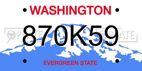870K59 Washington License Plate