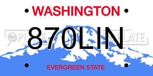870LIN Washington License Plate
