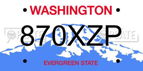 870XZP Washington License Plate