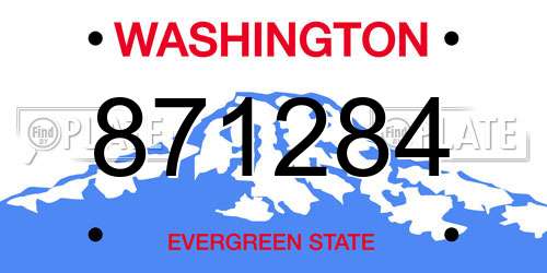 871284 Washington License Plate