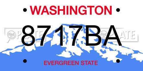 8717BA Washington License Plate