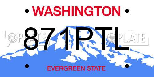 871PTL Washington License Plate