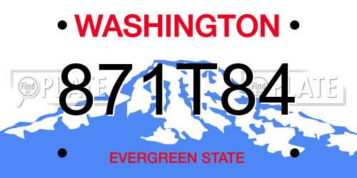 871T84 Washington License Plate