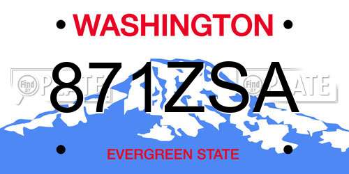 871ZSA Washington License Plate