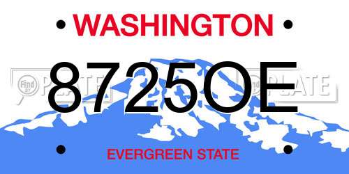 8725OE Washington License Plate