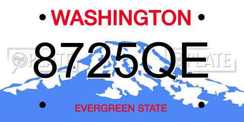 8725QE Washington License Plate