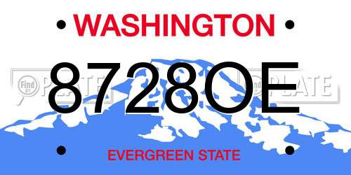 8728OE Washington License Plate