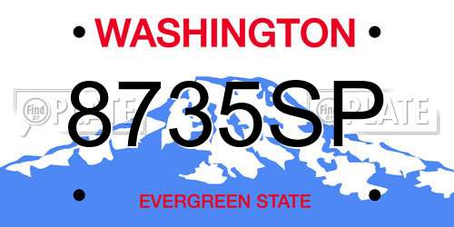 8735SP Washington License Plate