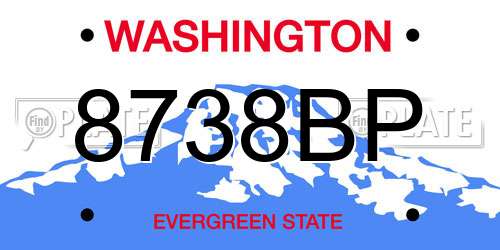 8738BP Washington License Plate