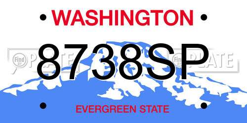 8738SP Washington License Plate