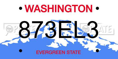873EL3 Washington License Plate