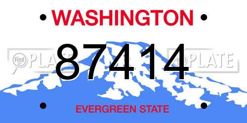 87414 Washington License Plate