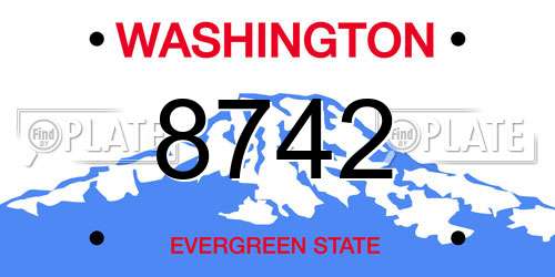 8742 Washington License Plate