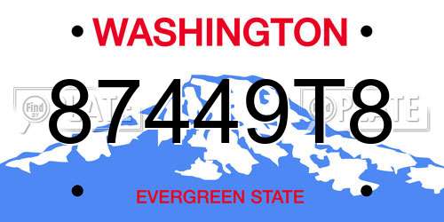 87449T8 Washington License Plate